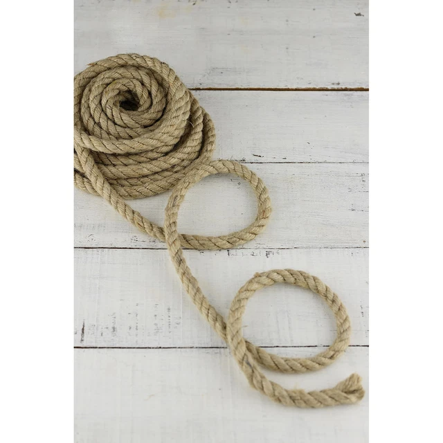 NATURAL JUTE ROPE Strong Twisted Decking Cord Garden Sash Camping 6mm