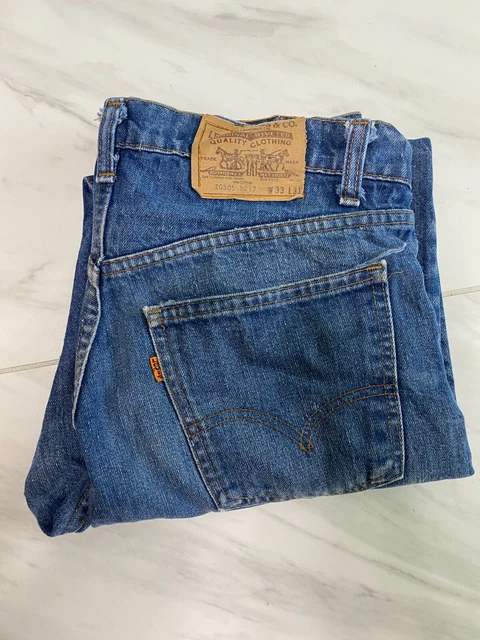 Vintage 70s LEVIS 505 Orange Tab Talon 42 zippe 20505-0217 Denim Jeans 31x33 USA