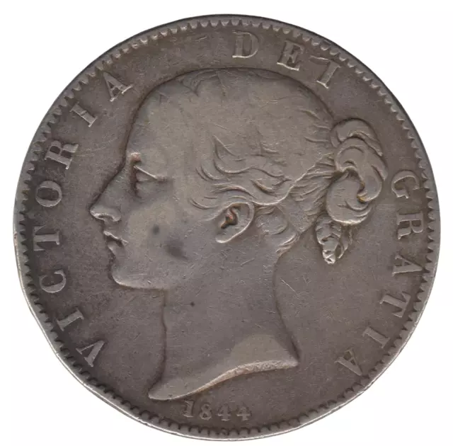 1844 Victoria Silver Crown Coin