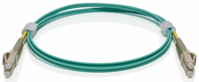 10m Fibre Optic LC-LC MultiMode MM Duplex Patch Lead OM3 10G Cable Aqua Cyan NBN