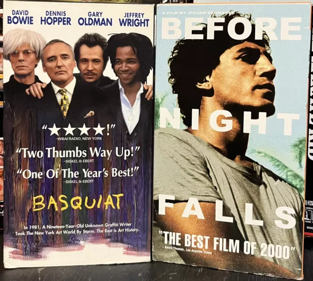 VHS 2FER-Basquiat & Before Night Falls RARE Vintage Julian Schnabel/David Bowie