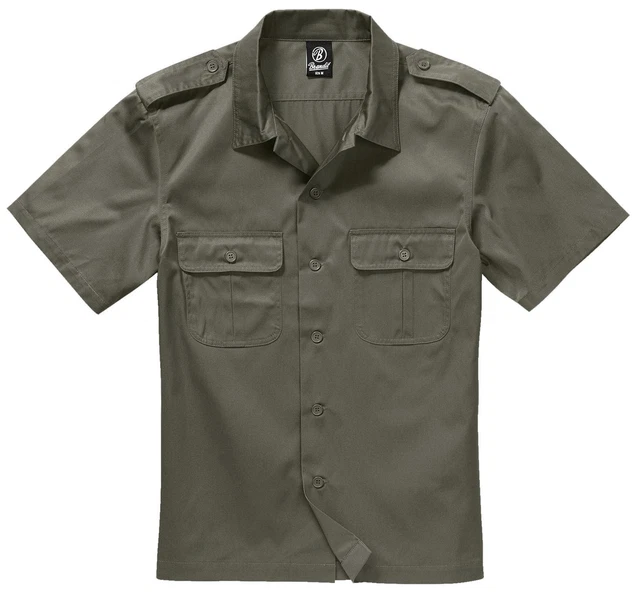 Brandit US Hemd, Halbarm, Wasserabweisend, Farbe oliv, Gr.5XL - Neu