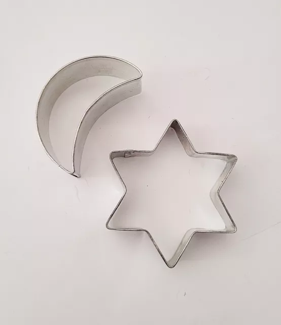 #Vintage Star and Moon Metal Cookie Dough Biscuit Cutter  Night Sky Theme