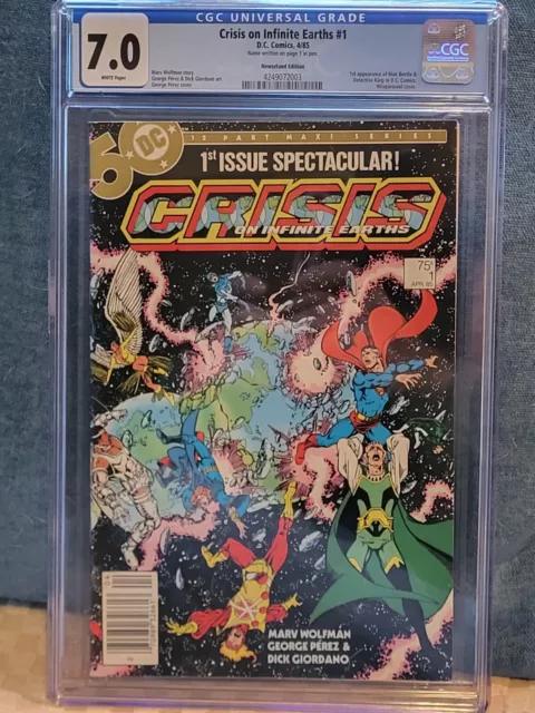 Crisis on Infinite Earths #1 CGC DC Comics SIGNED George Perez Art Superman