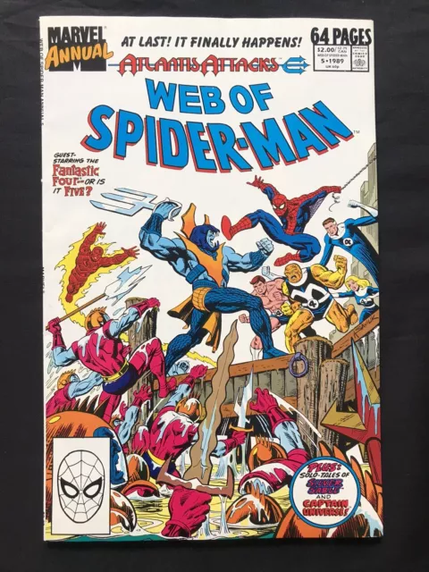 Web Of Spider-Man Annual #5 VF/NM 1989  Marvel Copper Comic ATLANTIS ATTACKS