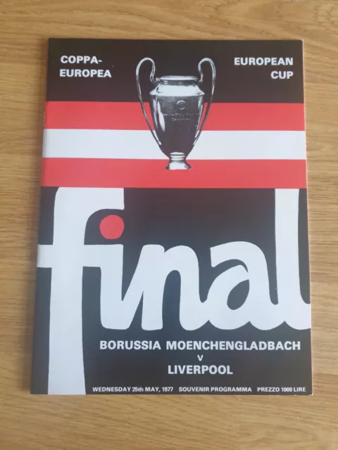 Original Borussia Monchengladbach V Liverpool 1977 European Cup Final Programme