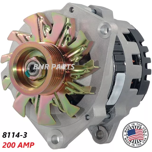 200 AMP 8114-3 Alternator Chevy Pontiac Camaro Firebird 3.4L High Output NEW HD