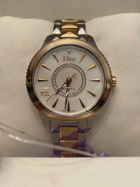 Dior VIII Montaigne Diamond, 18K Rose Gold & Stainless AUTOMATIC Bracelet Watch
