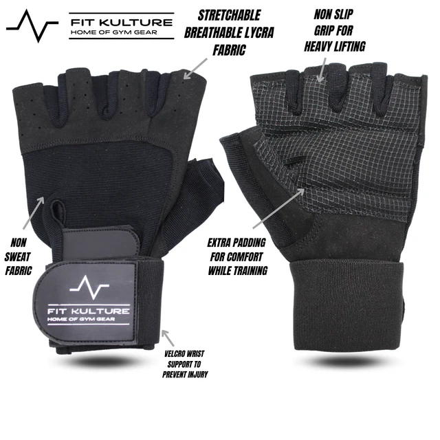 Weight Lifting Gloves Gym Fitness Strength Training Workout Padded Full Palm