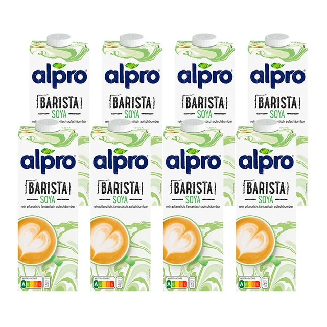Soia Alpro Barista Vegana Schiumabile Vegana 8x1 Litro NUOVO MHD 22/04/2024