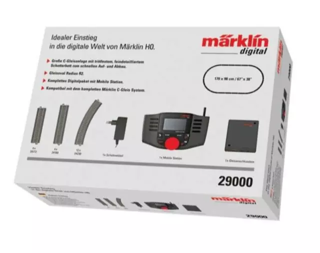 MÄRKLIN 29000 - Coffret Départ numérique - DIGITAL - H0 - 3 RAILS  (MUN-924)