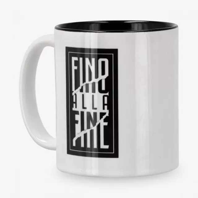 Tazza Mug Bianca Fino alla Fine e Logo Juventus Originale