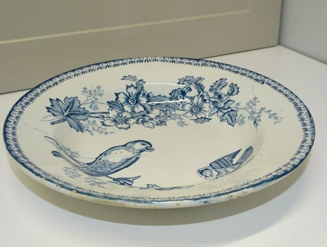 -BELLE ANCIENNE ASSIETTE CERAMIQUE LONGWY MESANGES DEMI CREUSE COLLECTION Déco 11