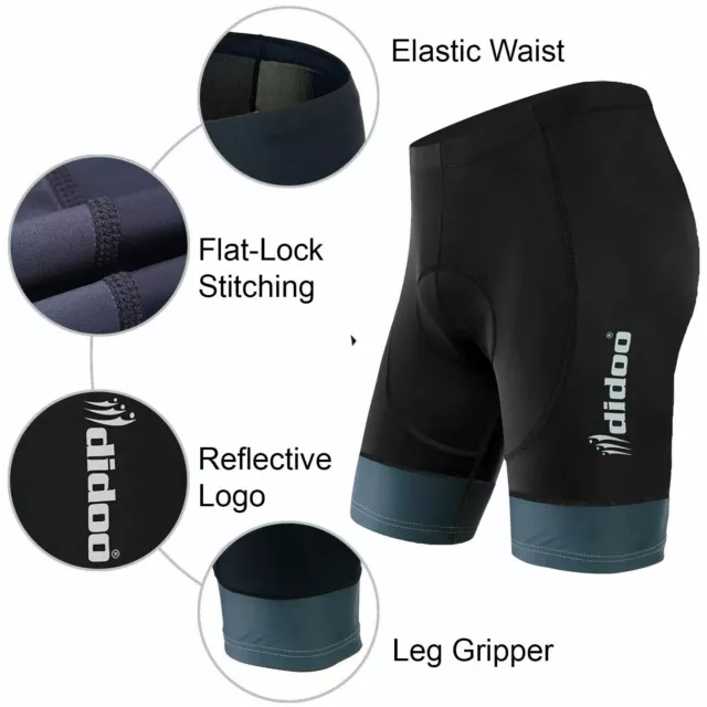 Didoo Cycling Shorts Padded Men's Base Layer Pant Compression Lycra Bicycle Wear 3