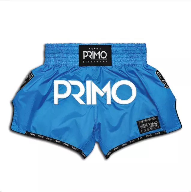 Primo Super Nylon Muay Thai Kick Boxing Shorts - Blue Jay, XXL