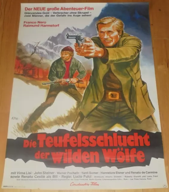 TEUFELSSCHLUCHT DER WILDEN WÖLFE - Kinoplakat A1 ´75 - gerollt - FRANCO NERO