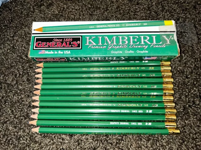 Kimberly 525 3H Graphite Pencils Box Of 12 NOS New One Dozen Drawing General’s