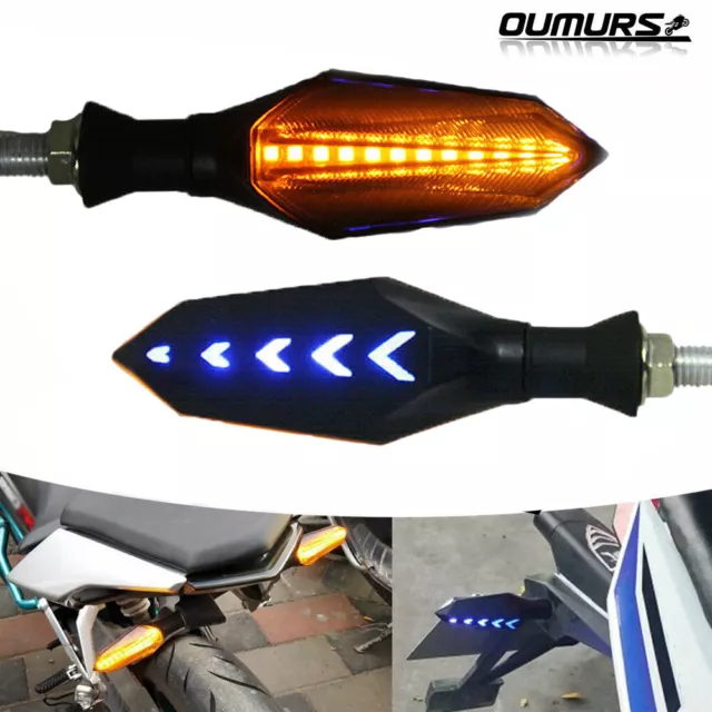 2PCS LED Turn Signal Sequential Flowing Indicator Light Amber Motorcycle BIKE US