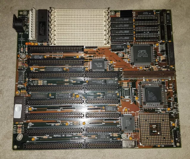 Vintage AT Motherboard PC 386 486 Hybrid VLB Opti 82C495SX