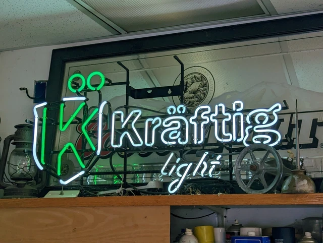 Kraftig Beer Neon Sign, Bud light Anheuser Busch