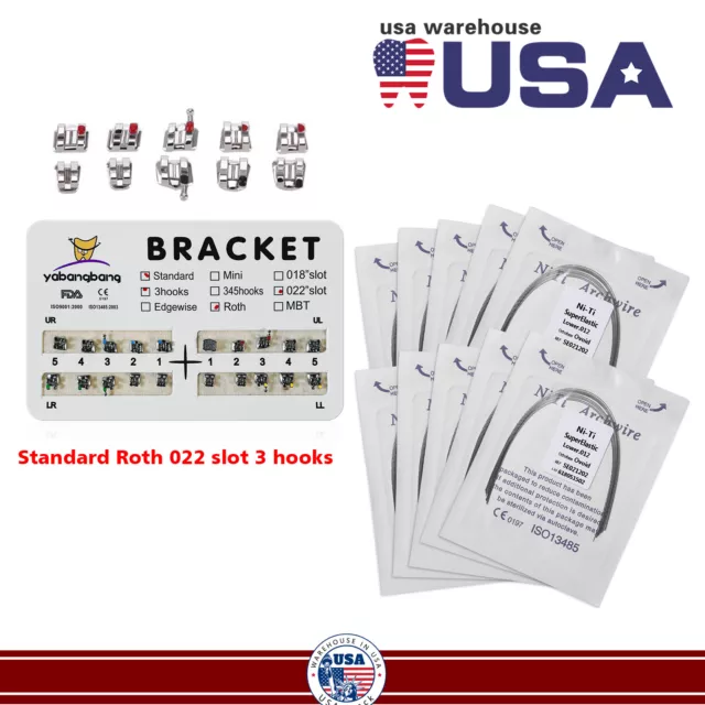 Dental Orthodontic Brackets Braces Roth/MBT/Super Elastic Niti Arch Wire Metal