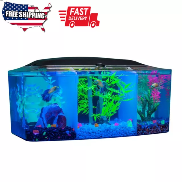 3 Gallon Aquariums Betta Trilogy Fish Tank Aquarium w/ LED Lights Filter Water