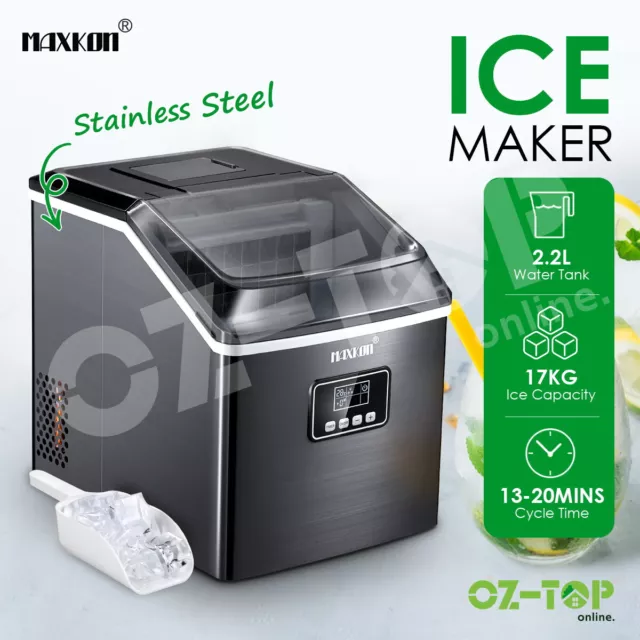 Maxkon Ice Maker Machine Countertop Ice Cube Tray Maker Commercial 2.2L BK