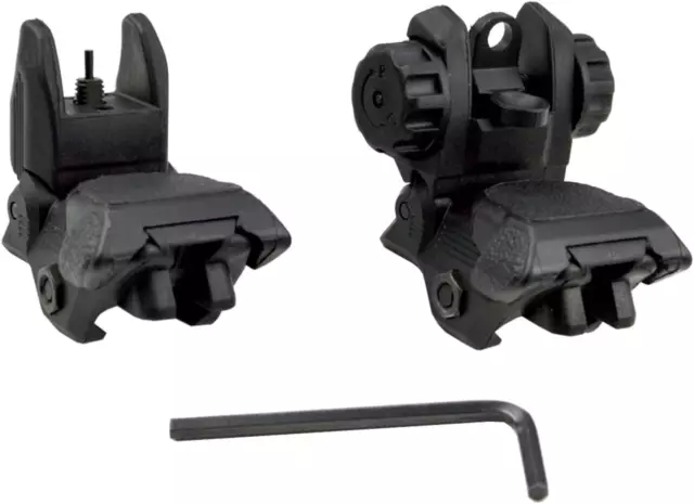 Sniper Black Tactical Polymer Front and Rear Combo Set, Flip up Backup Sights