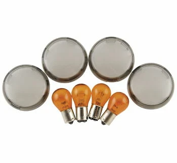 Lot De 2 Lentilles De Clignotants Fumées Pour Harley-Davidson - Diamètre 58 Mm - Compatible 1986-2015