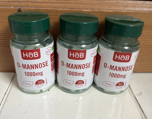 D-MANNOSE 1000MG 90 One a Day (3 Bottles x30 tablets) Holland and ...