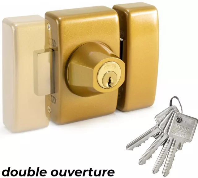 Verrou de surete 4 cles securite porte entree cylindre ep 40 mm