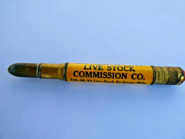 Vintage Bullet Pencil ~ Burlington Live Stock Kansas City ~ Phone Victor-6271 L3