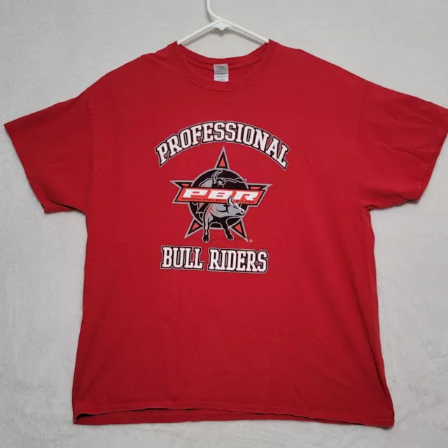 PBR Professional Bull Riders T Shirt Size XL Red Short Sleeve Casual