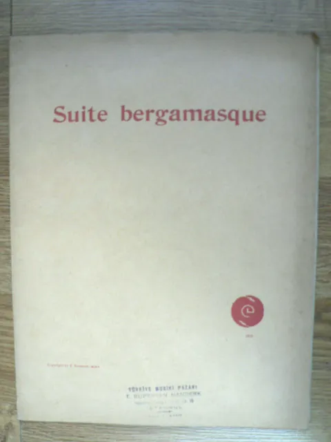Claude Debussy Suite bergamasque Piano Jean Jobert Editeur 1952 couverture 1890