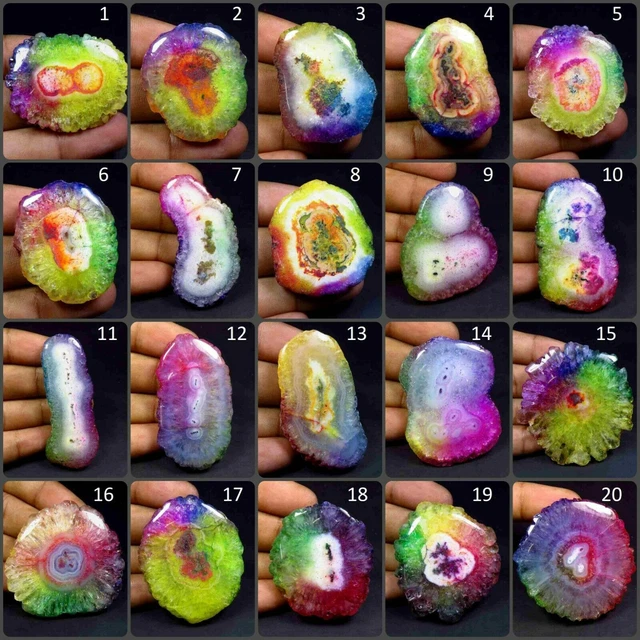 Natural Solar Quartz Druzy Agate Cabochon Multi Colored Loose Gemstone SE#B