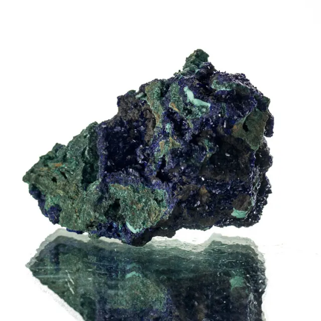 2.7" Sparkling Navy Blue AZURITE Crystals w/Rich Green Malachite China for sale