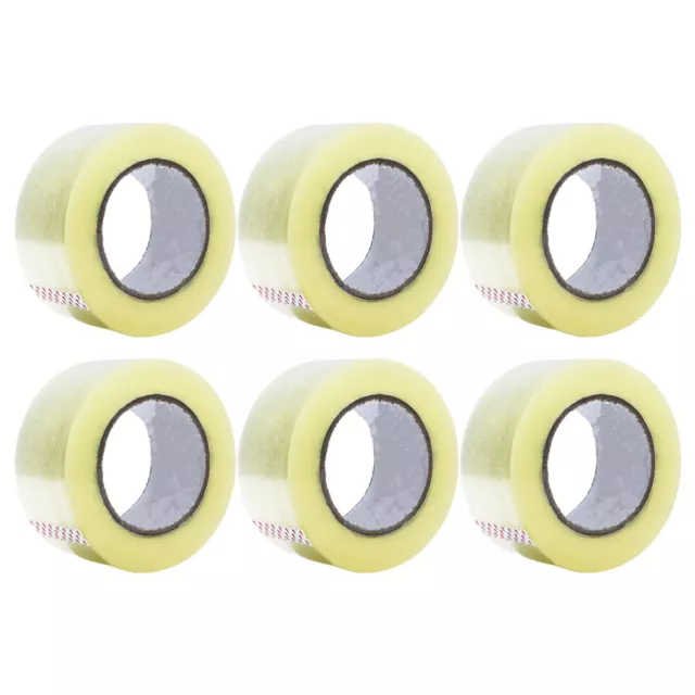 6 Rolls Adhesive Tape Fiberglass Heavy Duty Packaging Sealing Transparent