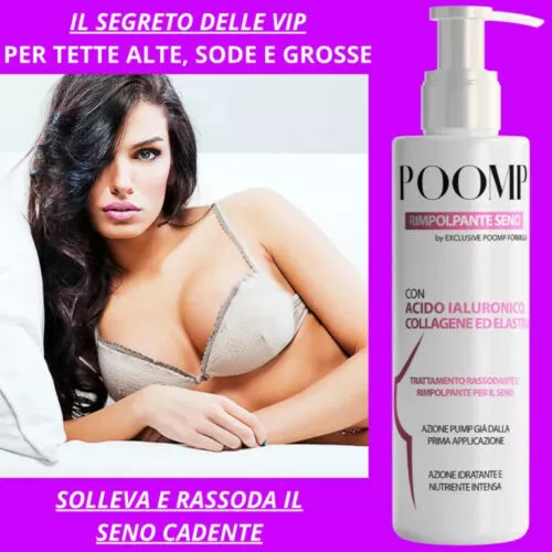 Poomp Crema Rassodante Seno Donna Acido Ialuronico Volumizzante Tonifica 500ml 3