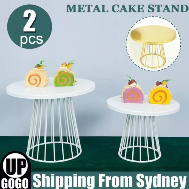 2X Cupcake Pedestal Tray Holder Metal Cake Stand Wedding Dessert Display Rack