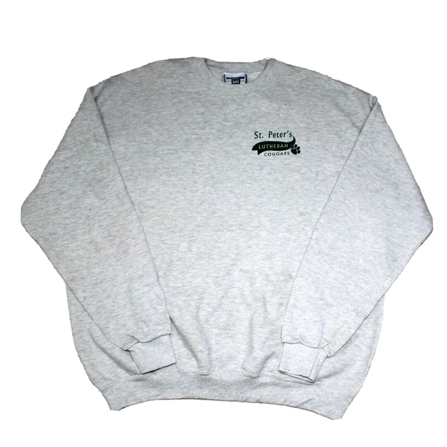 Vintage Lee Heavyweight Sweatshirt St Peter's Lutheran Cougars Jumper Size XL