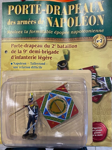Figurine Porte-Drapeau - 19ème Demi-Brigade Légère (1802-1803) - Hachette - 1:22.5 (75mm) - Occasion