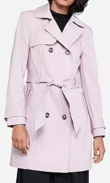 Women's Express Double Breasted Trench Coat Large Pink - New With Tags