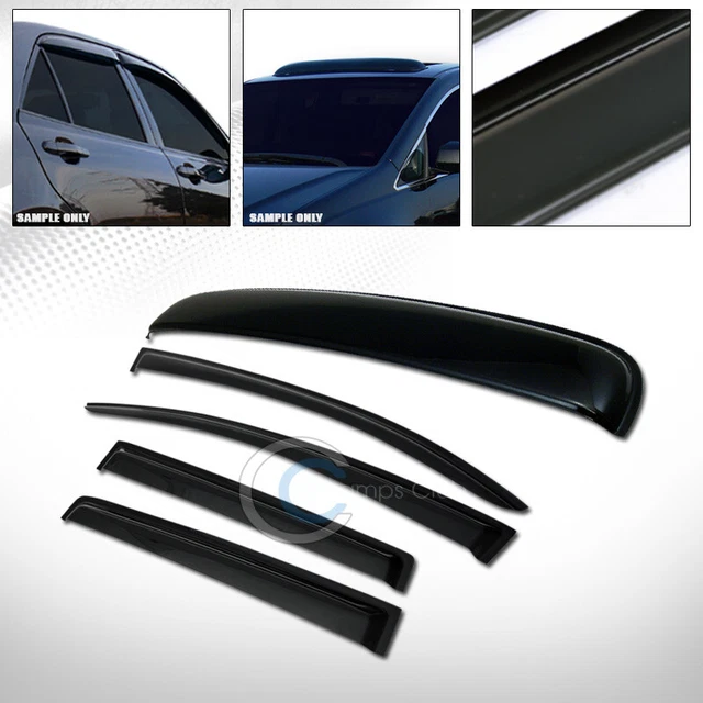 SMOKE SUN SHADE Vent Window Visors+Sunroof Moon Roof Guard 5Pc 1315