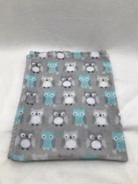 PARENTS CHOICE OWL Gray Aqua Infant Baby Security Blanket Lovey