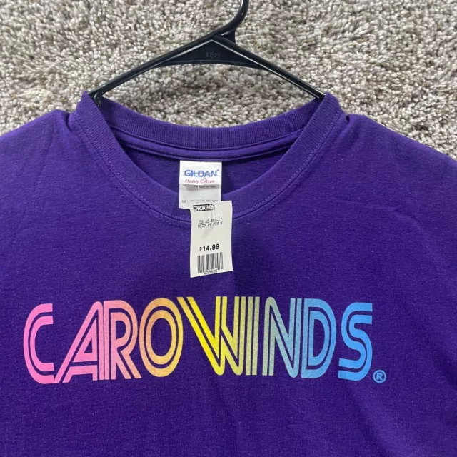 Carowinds Shirt Adult Medium Purple Short Sleeve Casual Theme Park Casual Logo 2