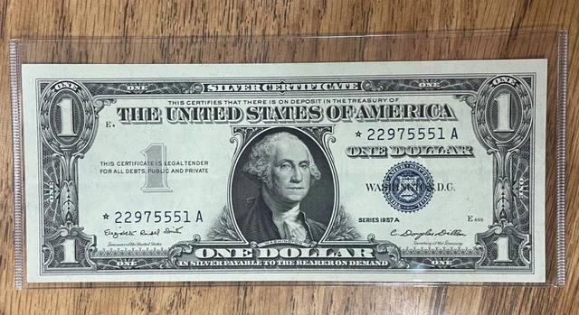 1957 A STAR NOTE Gem Uncirculated Sequential $1 Silver Certificate, Nice Serial#