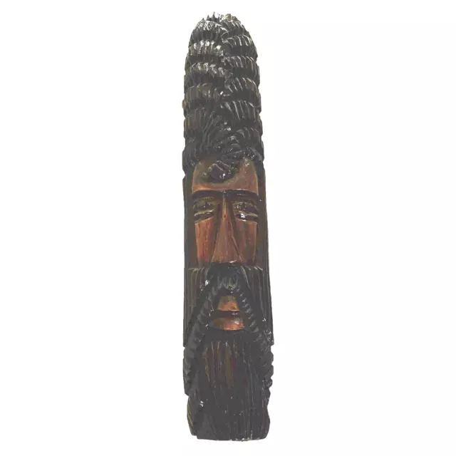 Tribal Folk Art Hand Carved Wood African Mask Wall Hanging Decorative Man Face