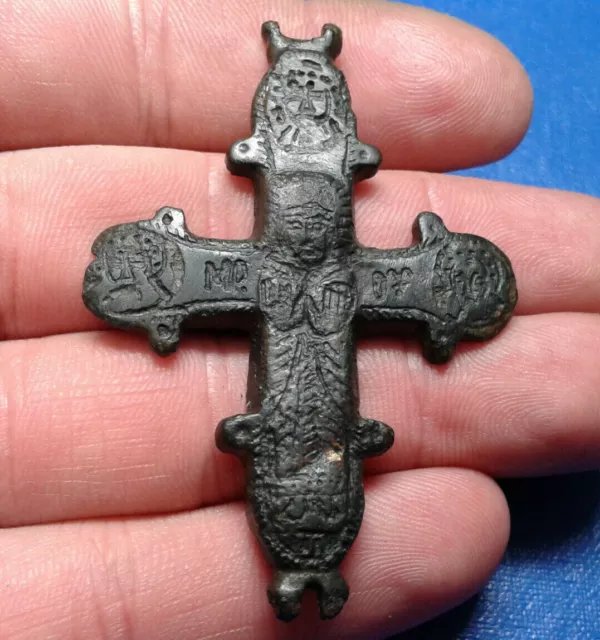 Ancient Bronze Cross-encolpion. 9th to the mid-14th century. Big !!!