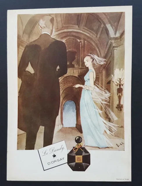 D'ORSAY parfum  LE DANDY -   PUBLICITE 1947 d'après DELFAUT  - AD  Réf : 498