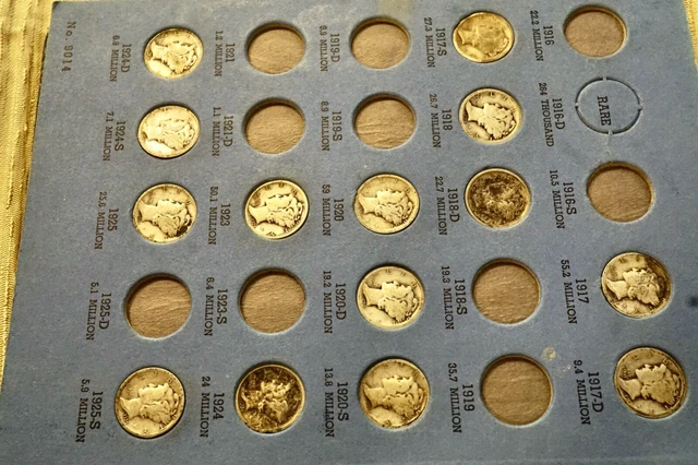 54 US Mercury Dimes in Whitman Book        #43